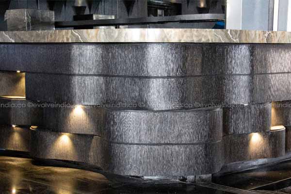 Bar Table Designed With Liquid Metal & Gun Metal Ink Drip