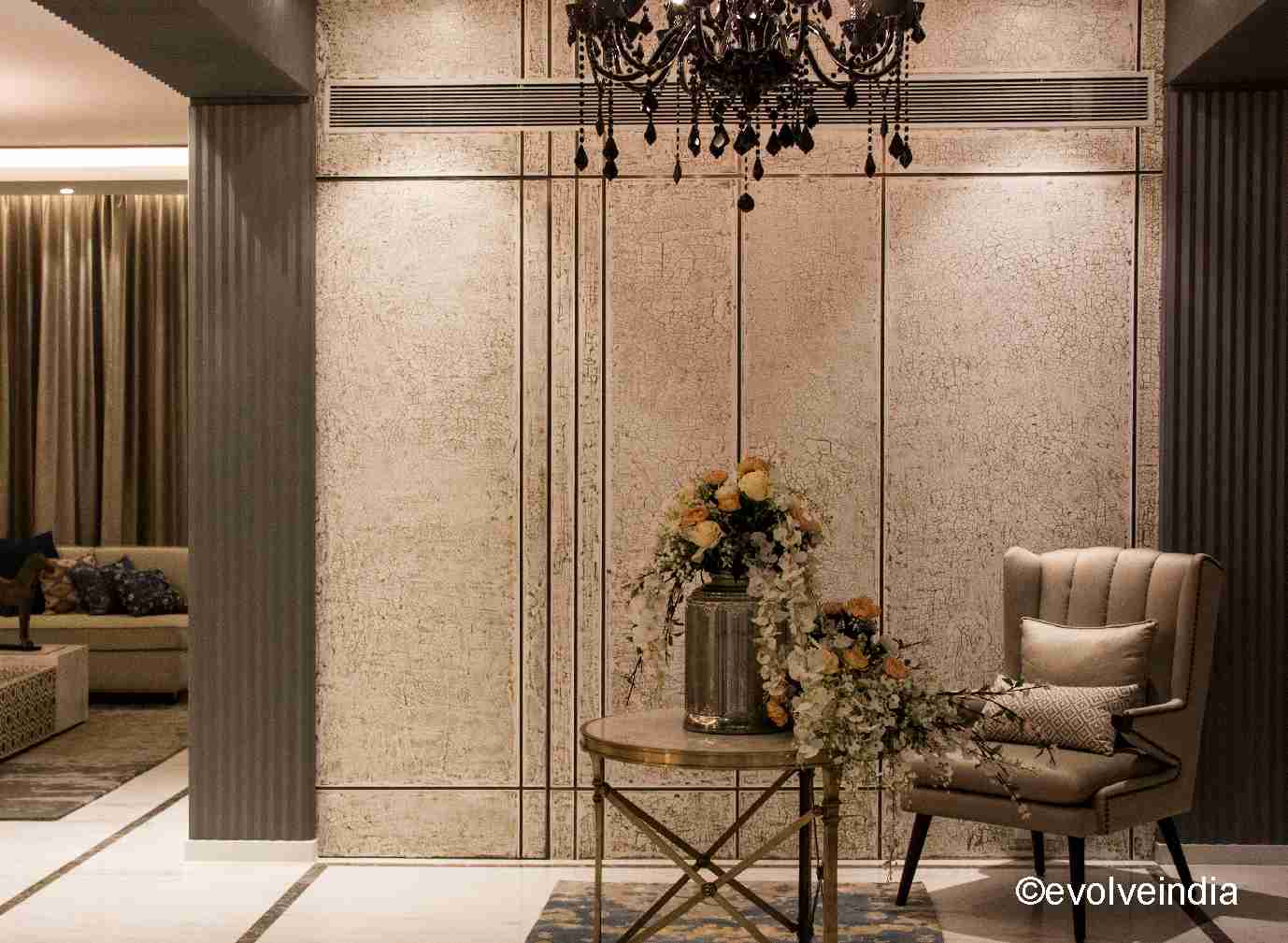 Accent Wall Accent wall designed with concrete finish
