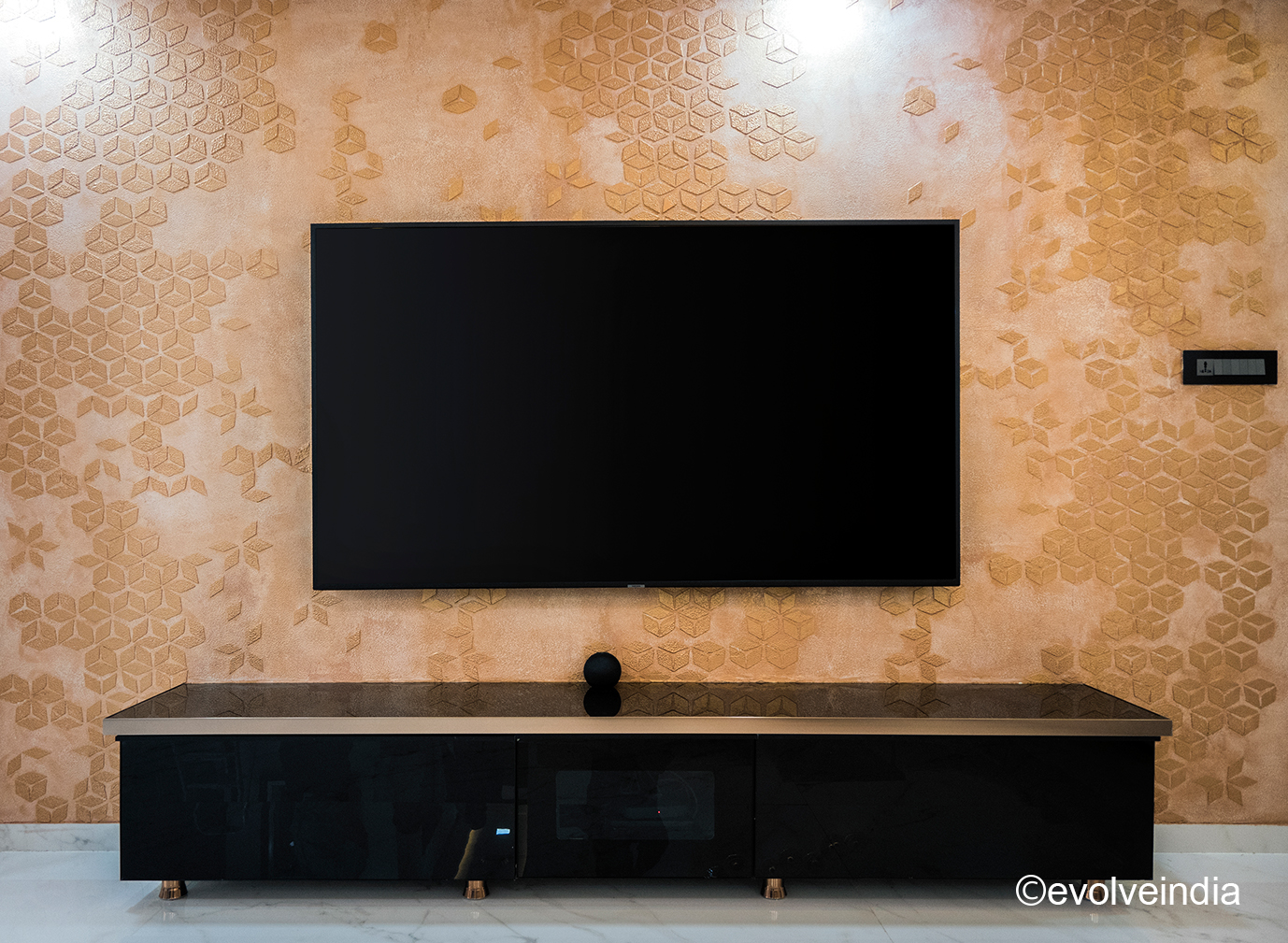 Accent Wall Accent wall designed using Evolve India's decorative concrete finish