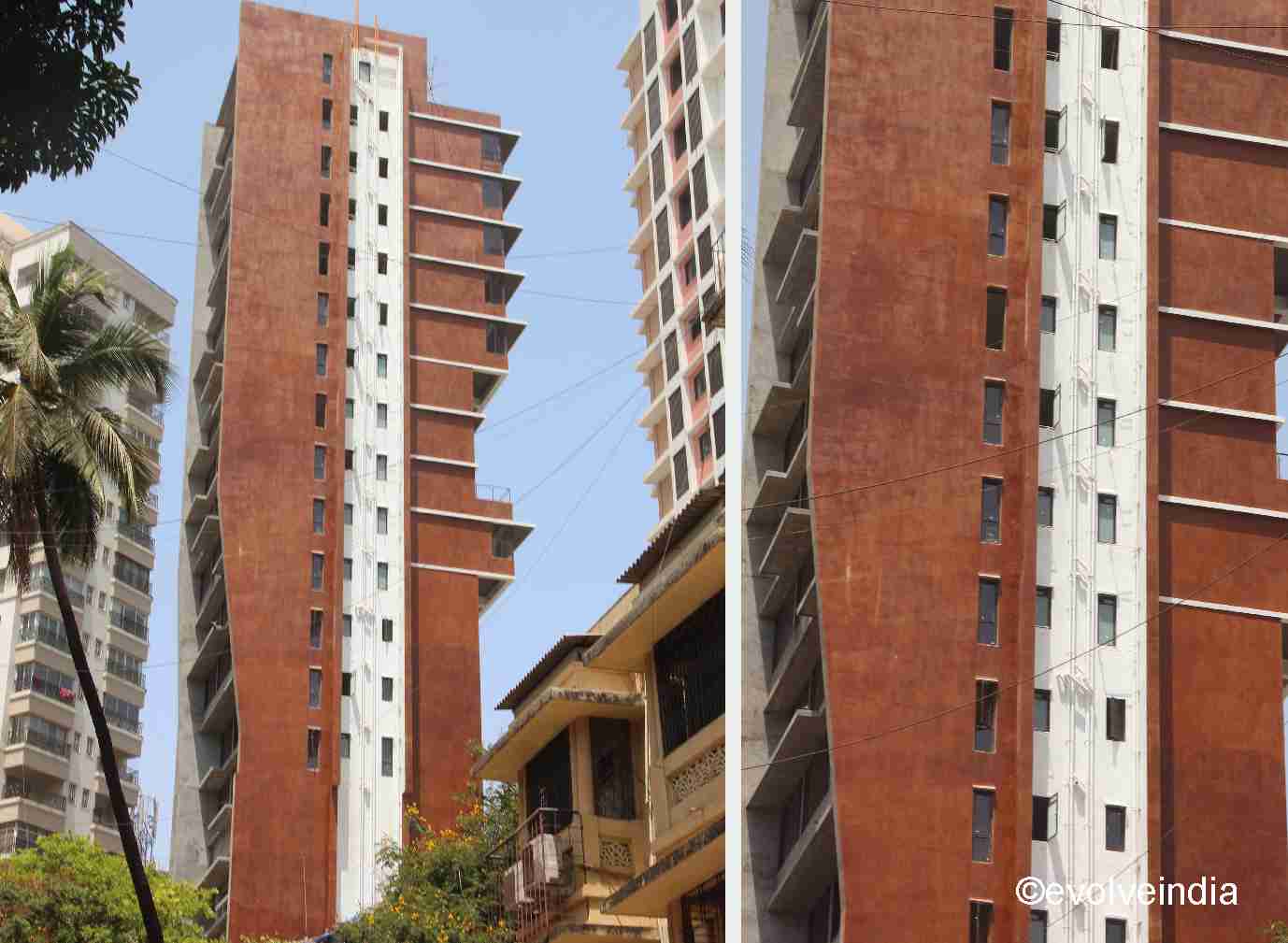 Exterior Design Exterior Wall Texture Design of A Residential Space done by Evolve India using rust textured finishes