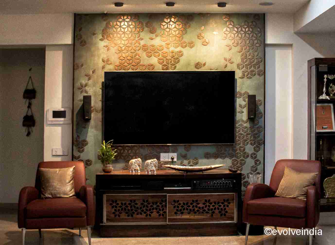 Accent Wall TV accent wall designed using liquid metal