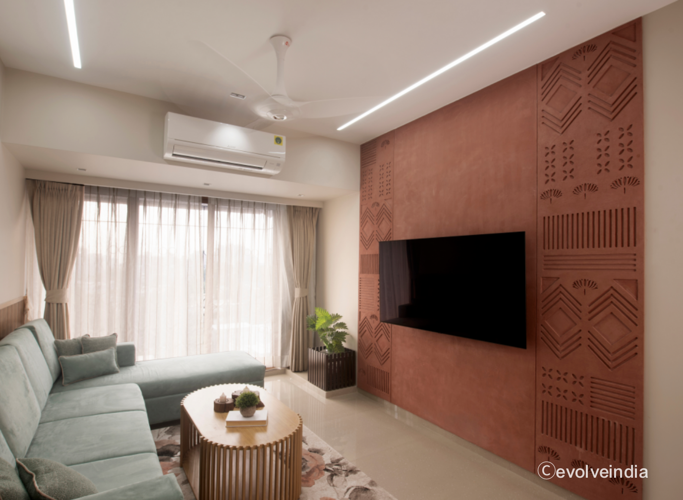 Concrete Accent Wall Concrete Accent Wall for TV Back Wall by Evolve India