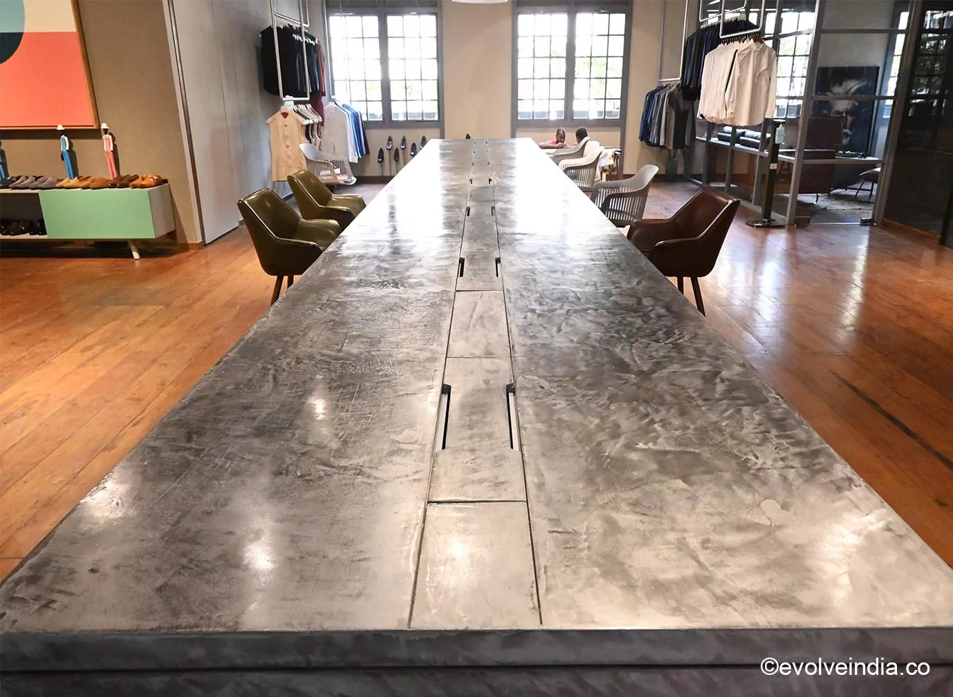 Project Work by Evolve India Work Table Designed Using Decorative Concrete Finish by Evolve India