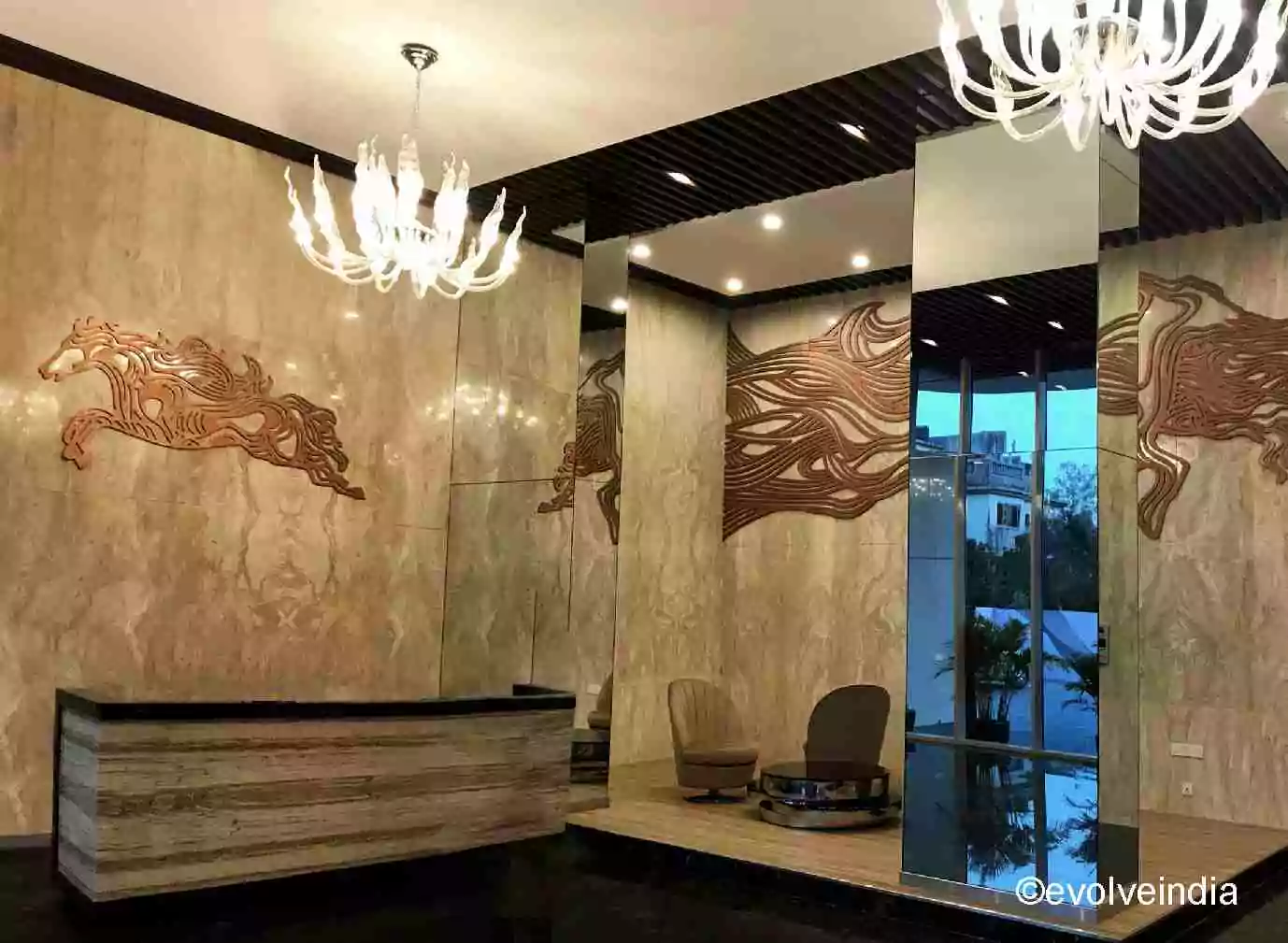 Bespoke Project This bespoke and unique wall art, fabricated using Evolve India’s liquid metal copper finish