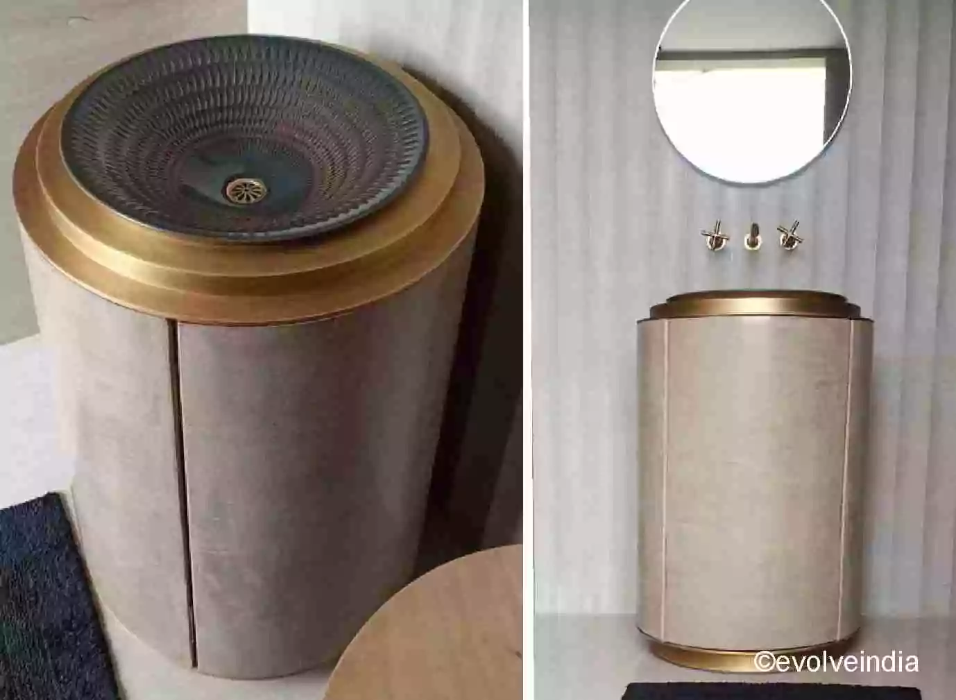 Bespoke Project Wash basin designed by Evolve India using decorative concrete finish