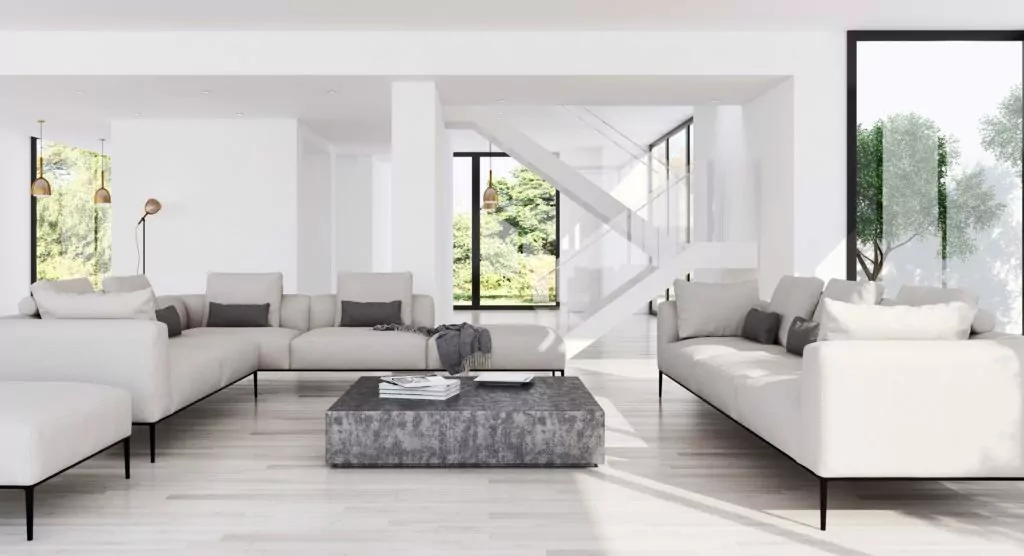 Minimalist Living Room Design Ideas by Evolve India
