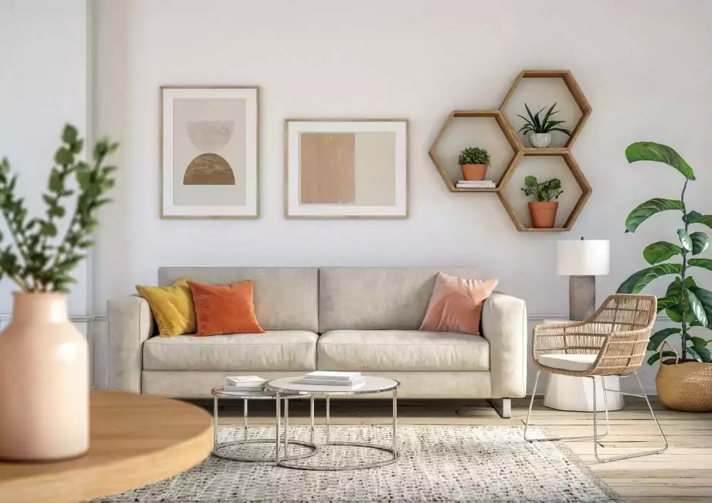 Minimalist Living Room Design Ideas by Evolve India