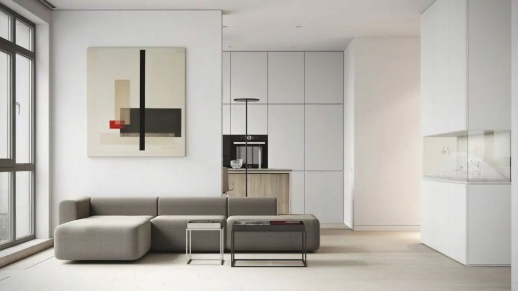 Minimalist Living Room Design Ideas by Evolve India