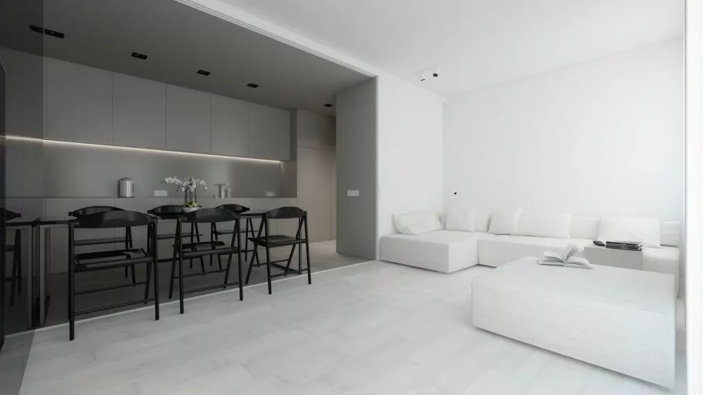 Minimalist Living Room Design Ideas by Evolve India