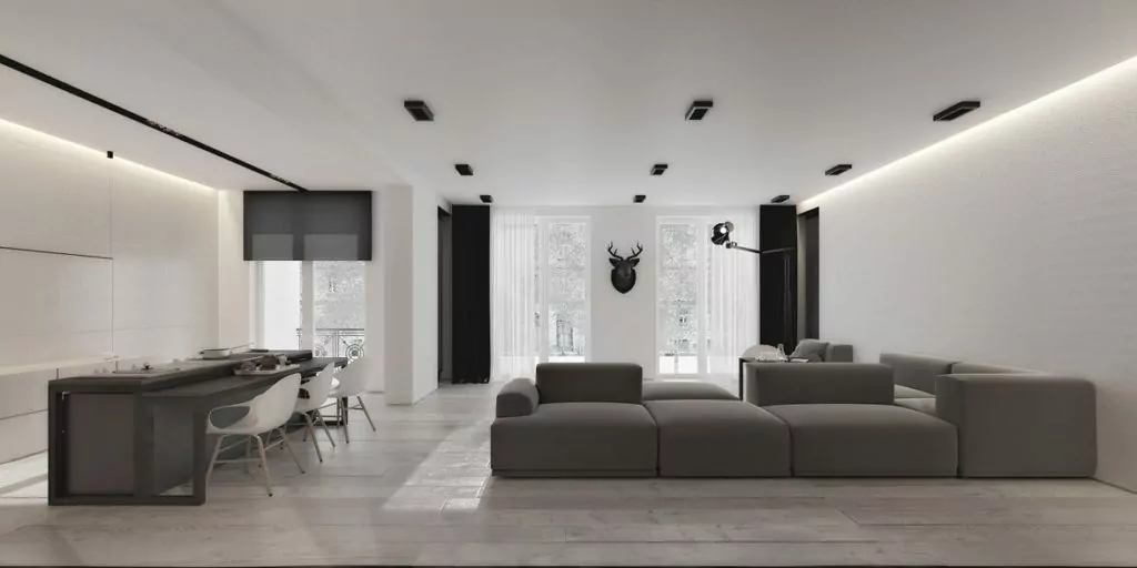Minimalist Living Room Design Ideas by Evolve India