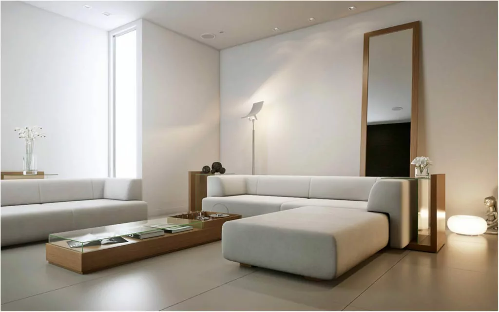 Minimalist Living Room Design Ideas by Evolve India