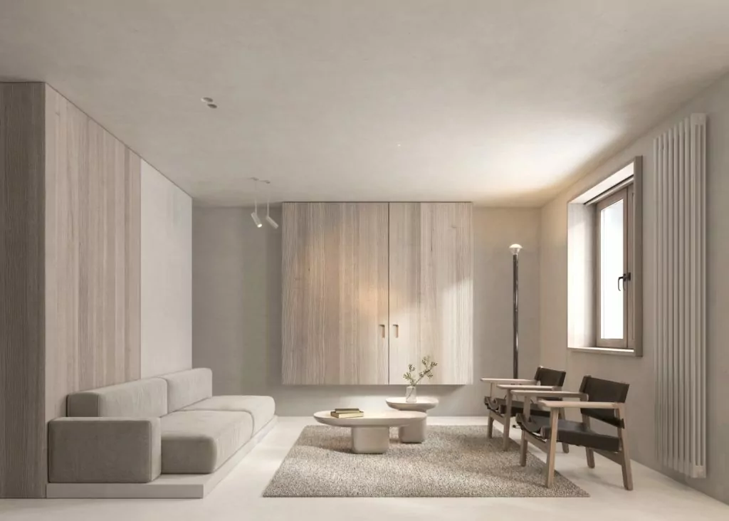 Minimalist Living Room Design Ideas by Evolve India