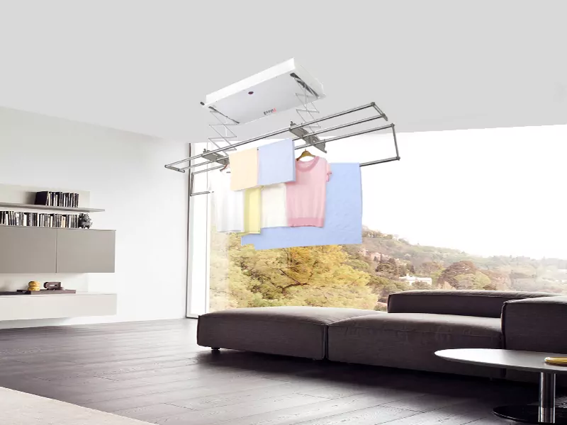 Automated Drying Rack installed in the living room