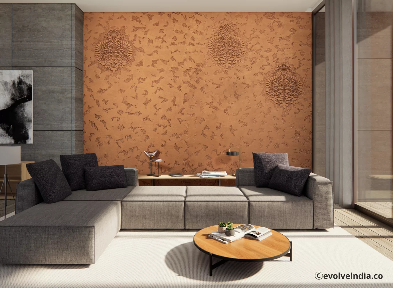 Artistic Wall Design Archae Copper Artistique Fusion Living Room Wall By Evolve India