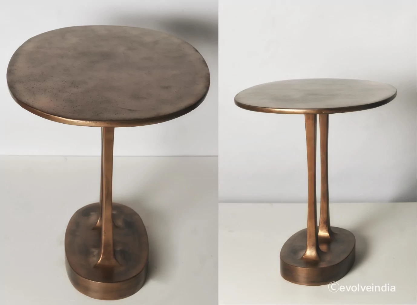 Bronze Patina Side Table Coffee Table Designed Using Liquid Metal Bronze Patina Finish