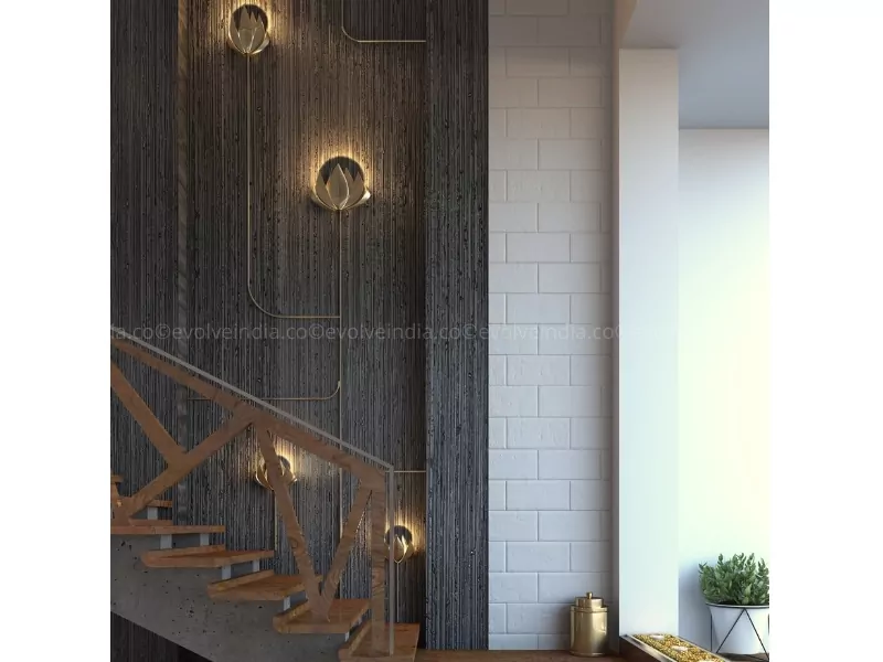 Accent wall designs texture designed using liquid gunmetal finish by Evolve India | Design Name: Etched Gunmetal
