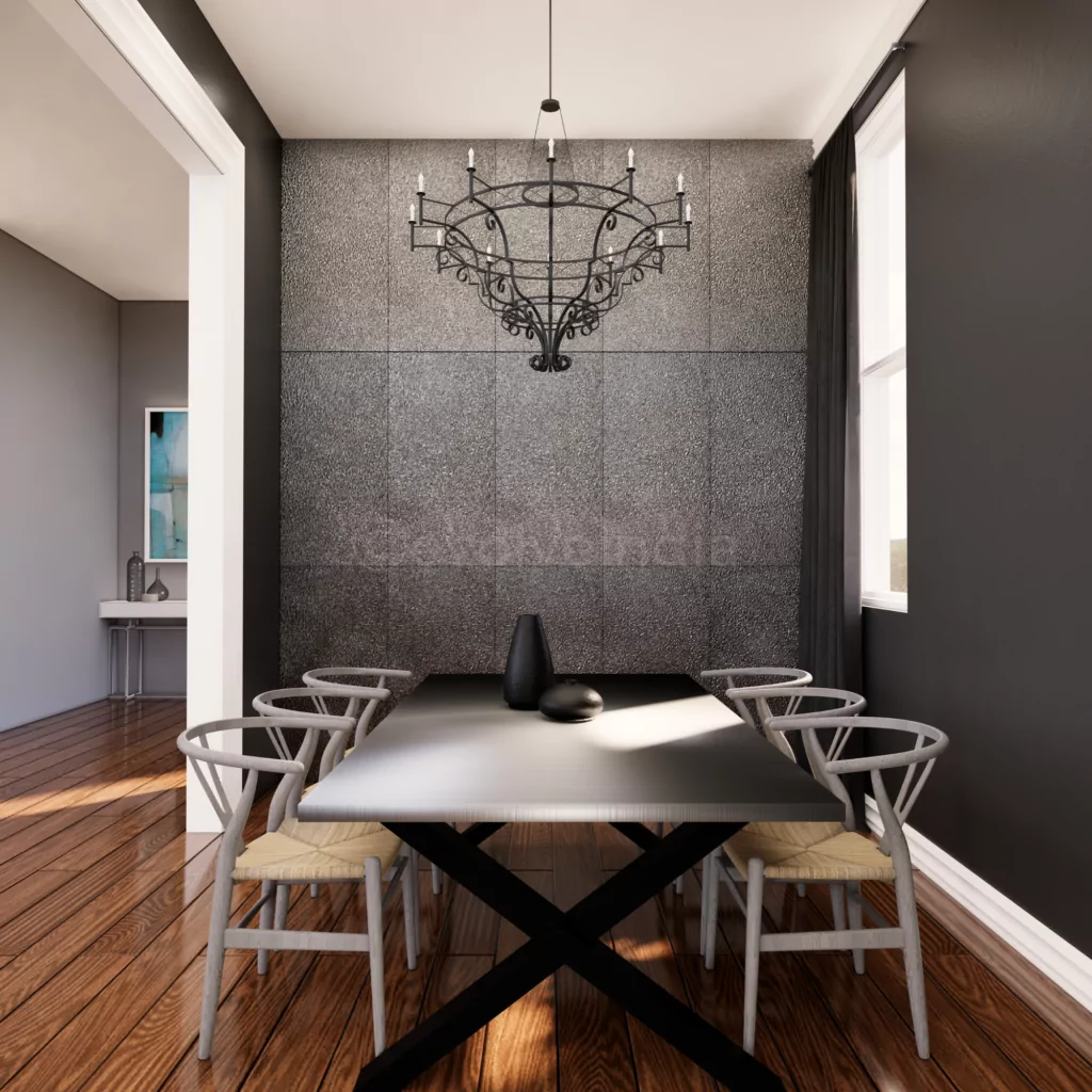 Mellifluous Aluminium Panels For A Dining Room Accent Wall Of A London Home
