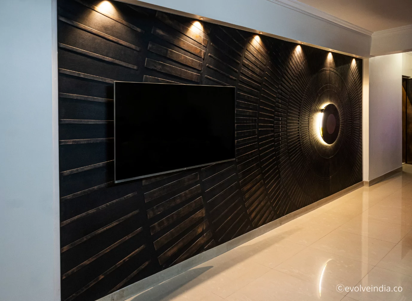 Project Work by Evolve India TV back wall design project by Evolve India