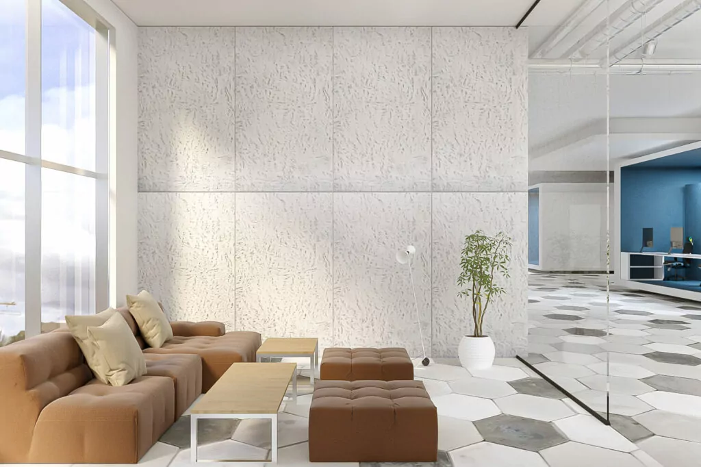 Craft Simple & Elegant Office Spaces With Subtly Textured Concrete Panels