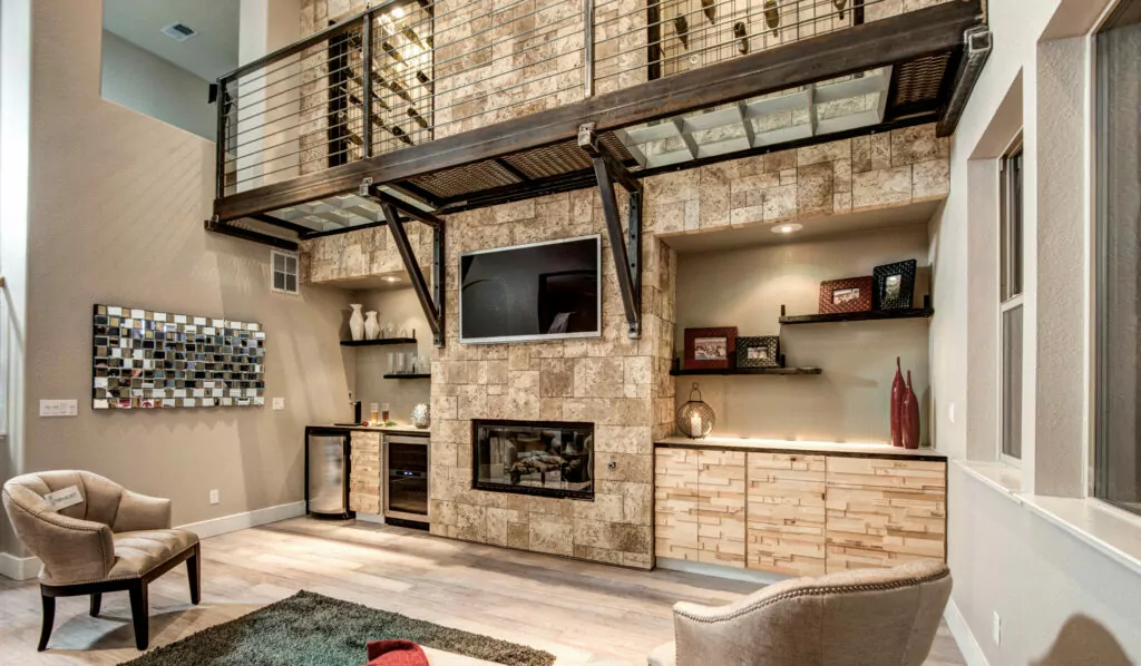 Types of wall covering - Craft an accent wall using stone tiles to achieve a rustic New York apartment aesthetic